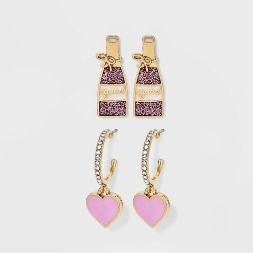 SUGARFIX by BaubleBar 'Yes Way Rose' Statement‎ Earring Set - Pink, NWT